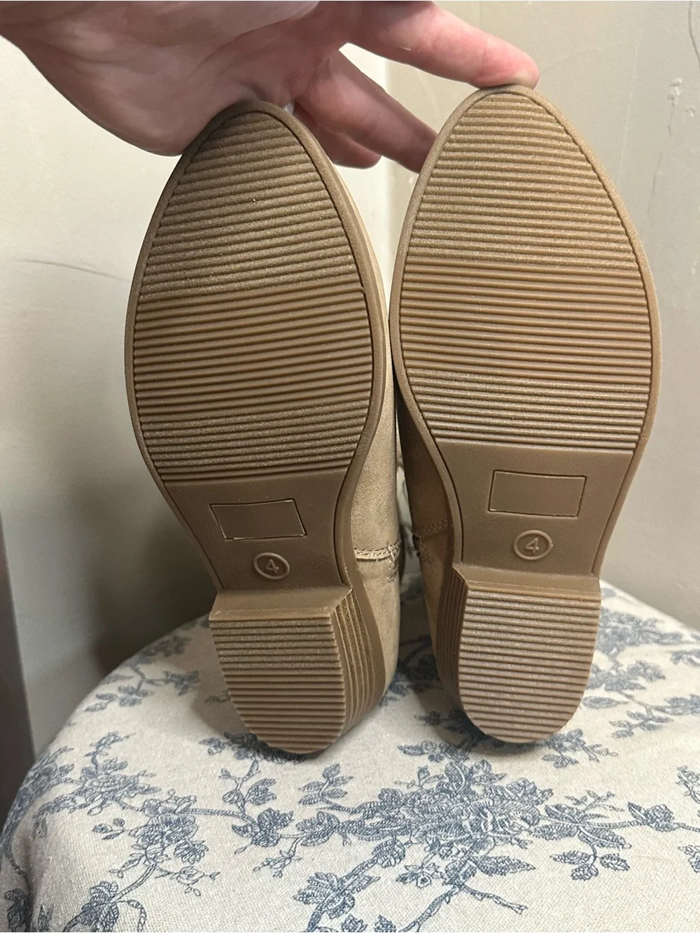 art class Tan Suede Western Kids Boots with Stud Accents
